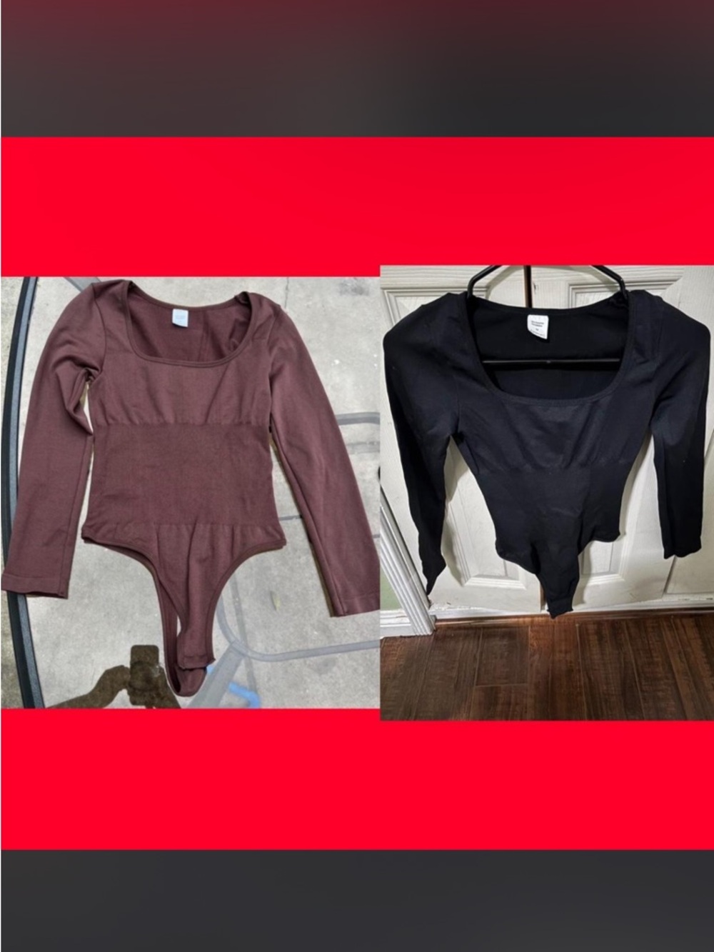 Bundle black and brown long sleeve bodysuits  ( SOLD separately on my page!)